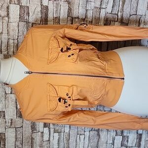Clash Jeans Orange  Crooped Full Zip Spring Summer Jacket
